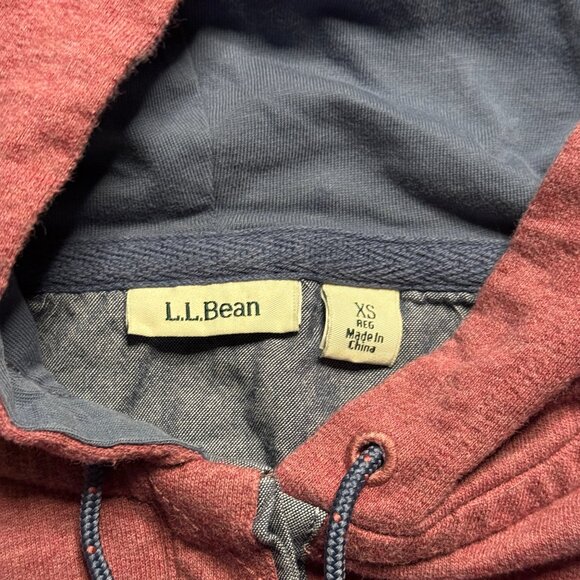 L.L. Bean Women's Soft Cotton Rugby Hoodie - Pink - Picture 4 of 6